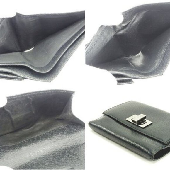 Gucci Wallet Purse Folding wallet Black Woman Authentic Used Y4905 - Picture 3 of 6